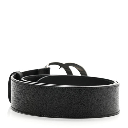 Gucci Textured Dollar Calfskin Nickel Double G 40mm Belt 75 30 Black 2 of 5