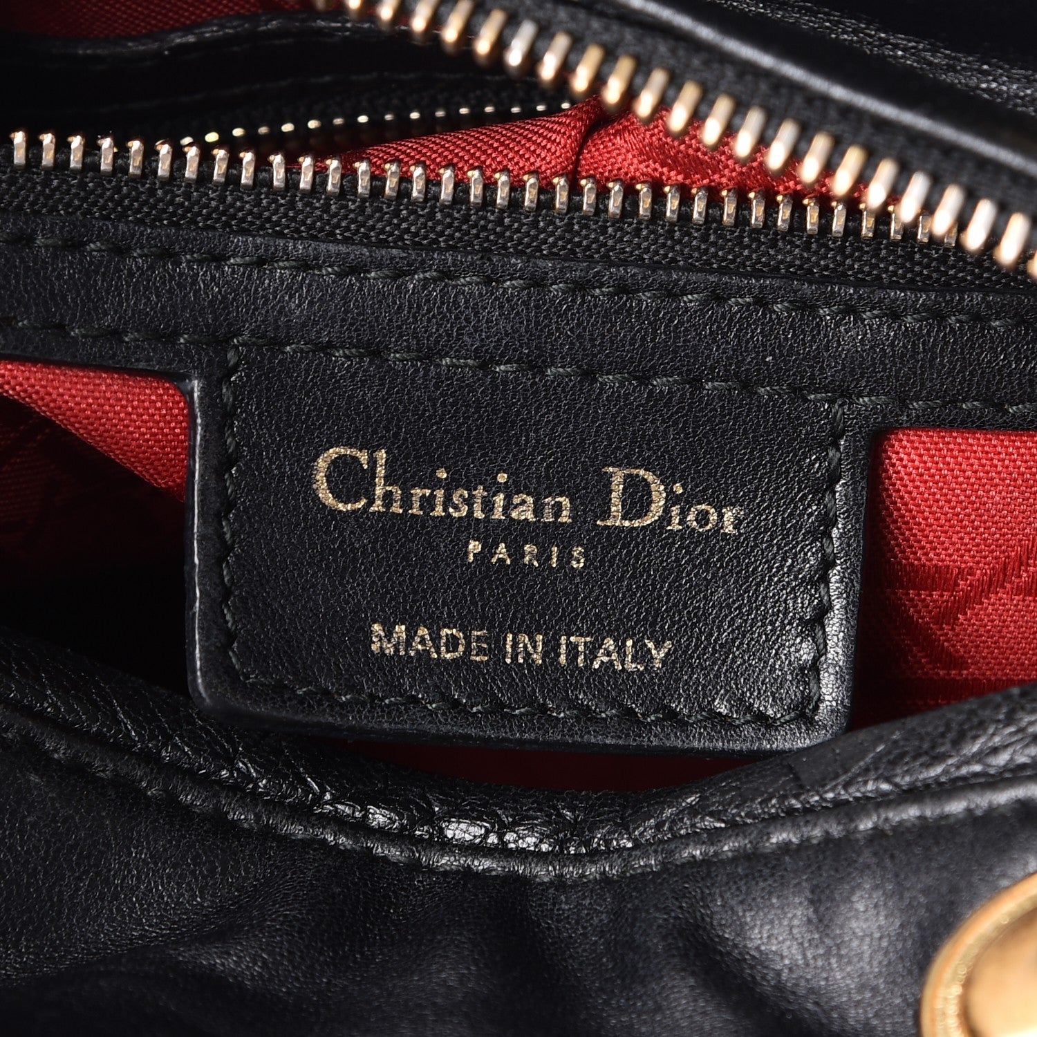Christian Dior Lambskin Cannage Medium Lady Dior Black 7 of 9