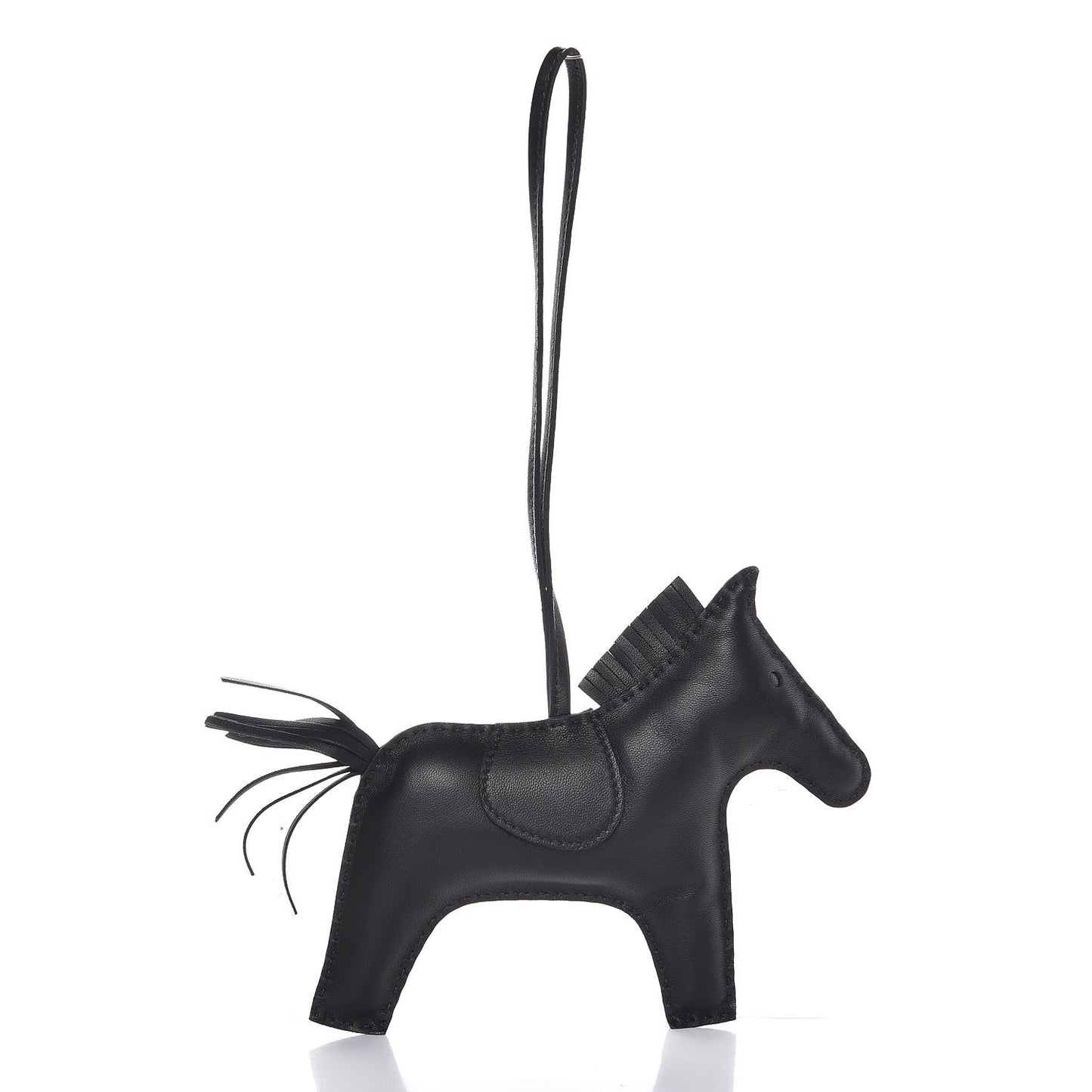 Milo Lambskin Grigri Rodeo Horse Bag Charm GM So Black