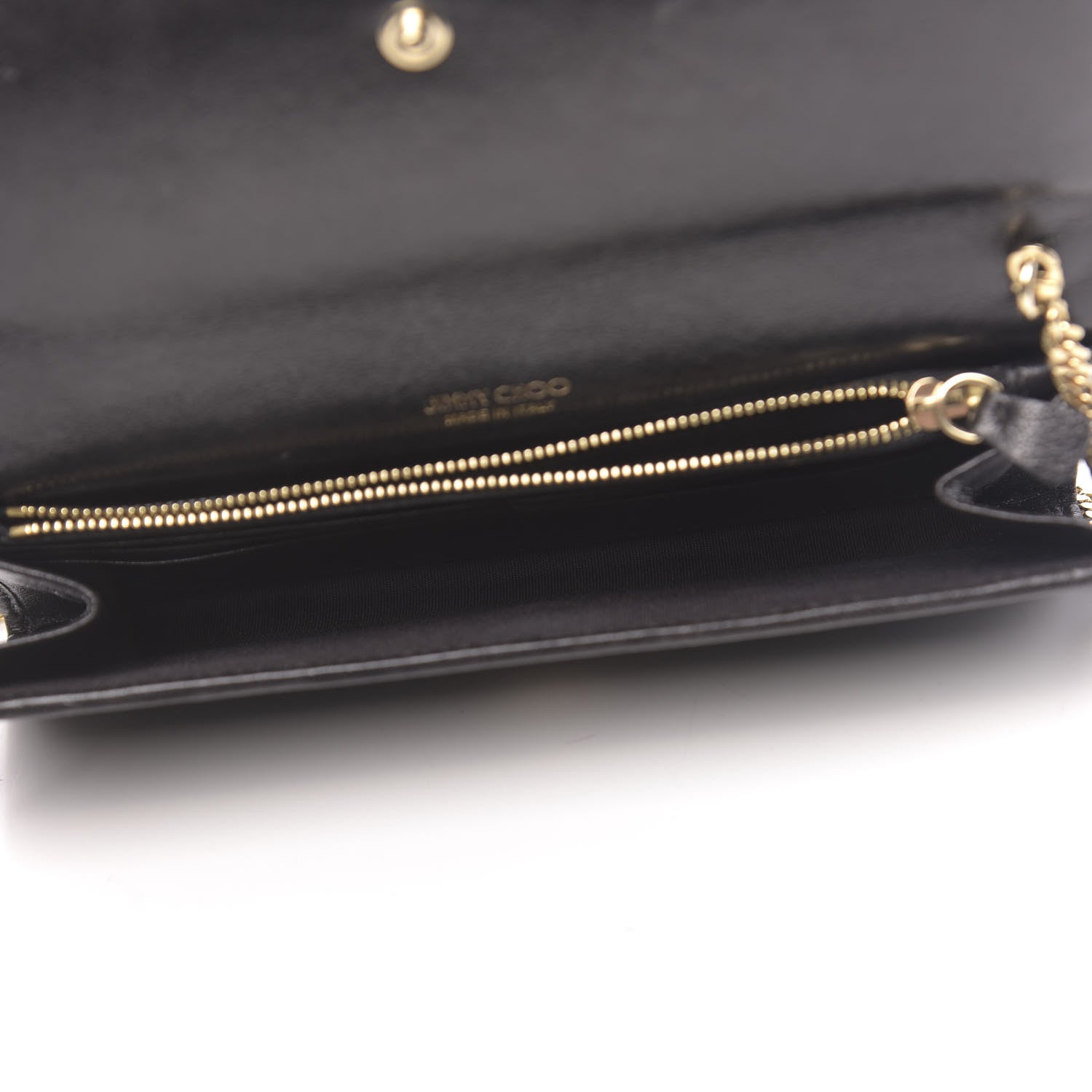 Jimmy Choo Glitter Fabric Milla Chain Wallet Black 5 of 10