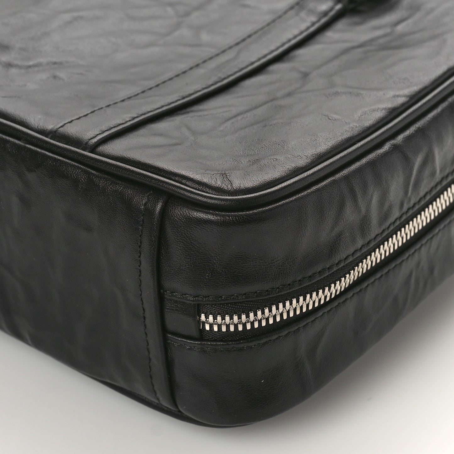 Nappa Antique Medium Re-Edition 2001 Two Handle Bag Black