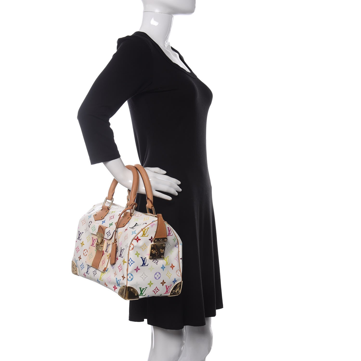 Louis Vuitton Monogram Multicolor Speedy 30 White 2 of 8