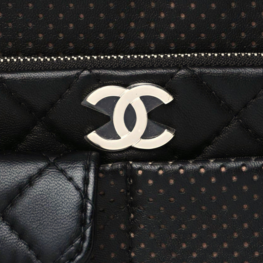 Chanel Perforated Calfskin Quilted Ultra Pocket Camera Case Black 7 of 11