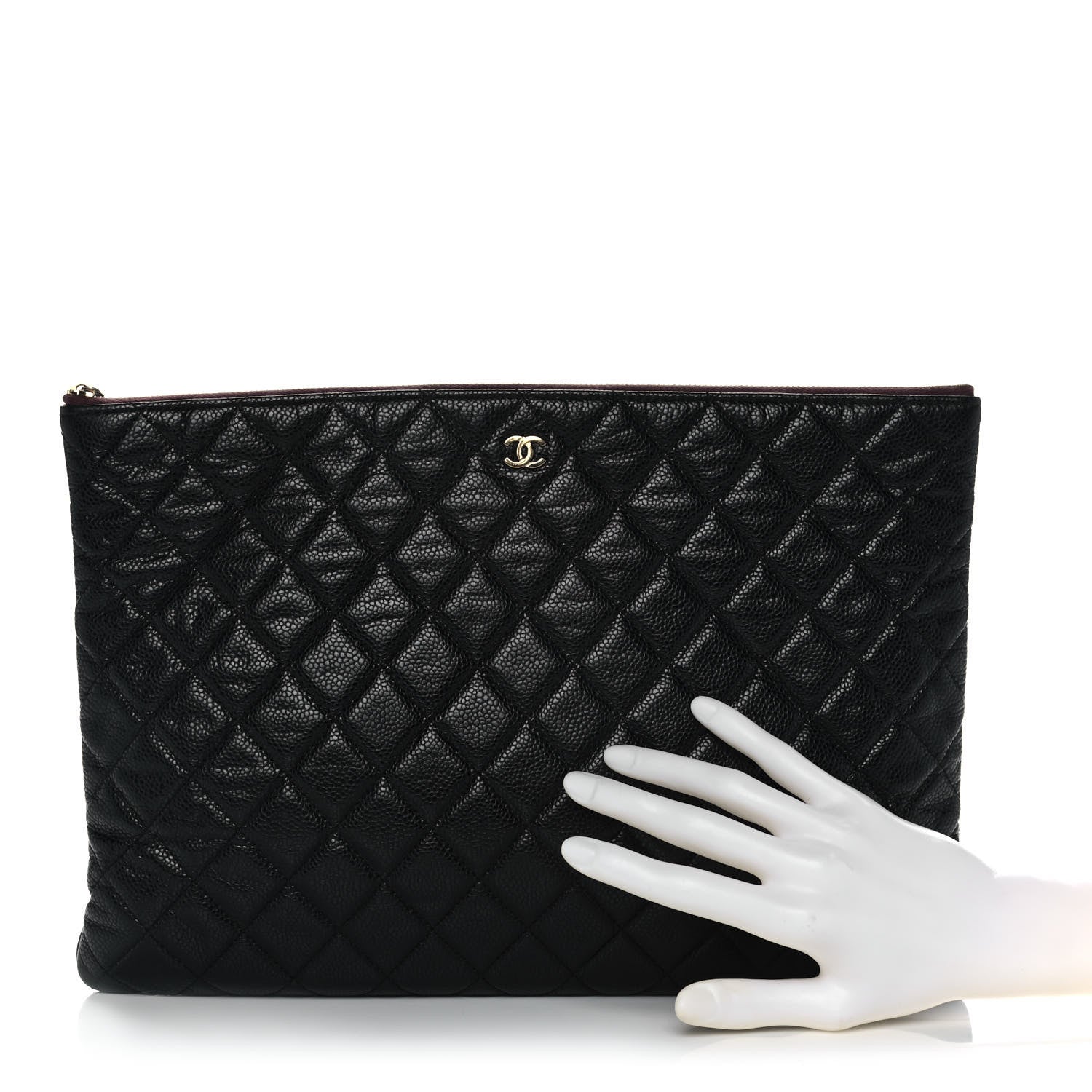 Chanel Caviar Quilted Large Cosmetic Case Black 2 of 11