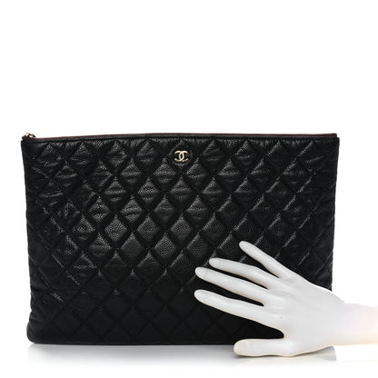 Chanel Caviar Quilted Large Cosmetic Case Black 2 of 11