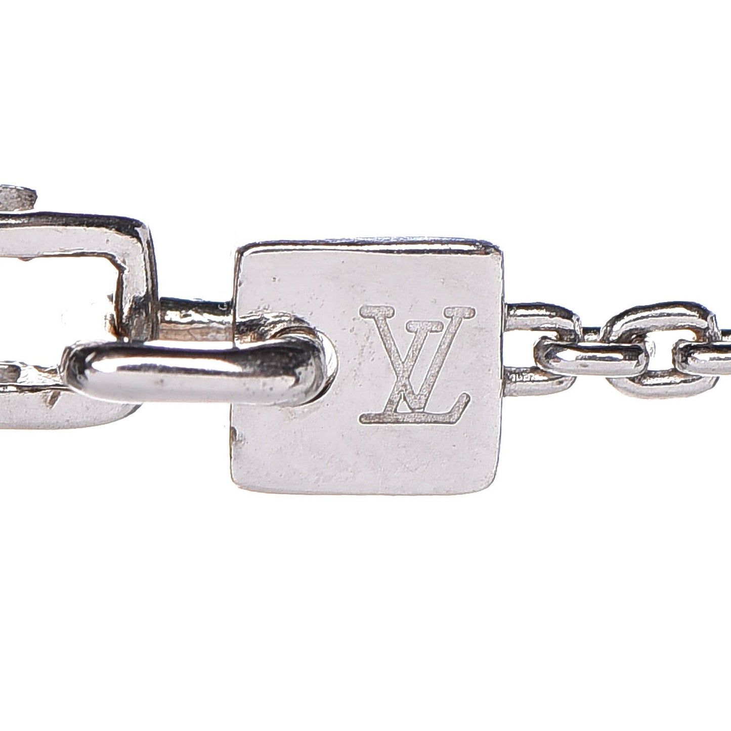 18K White Gold Diamond Logo Necklace