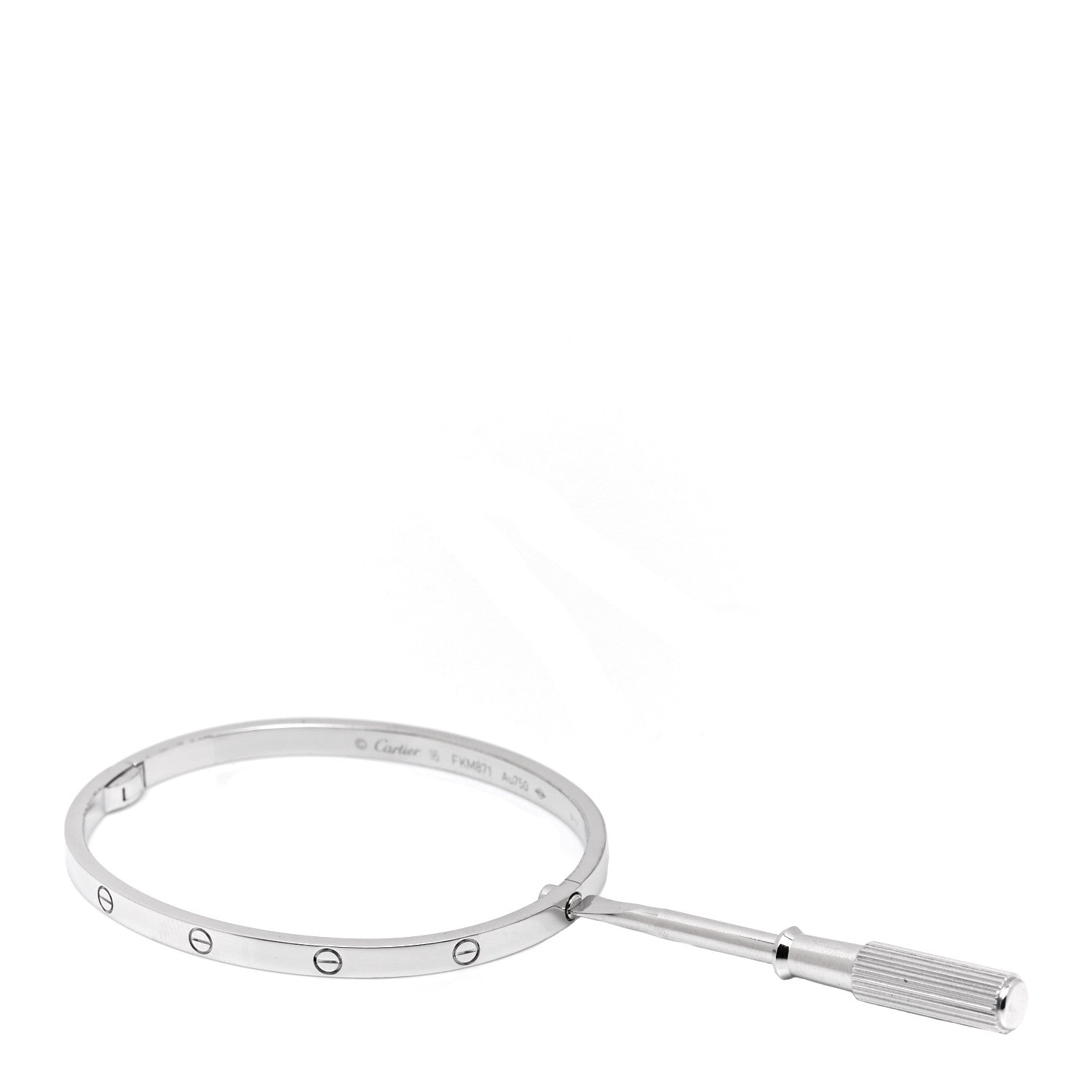 Cartier 18K White Gold Small LOVE Bracelet 16 5 of 7