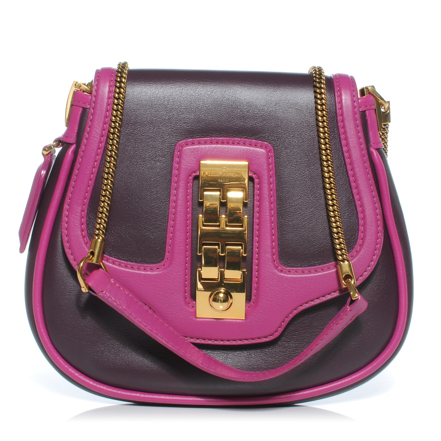 Cuir Art Deco Trapeze Prune Cyclamen