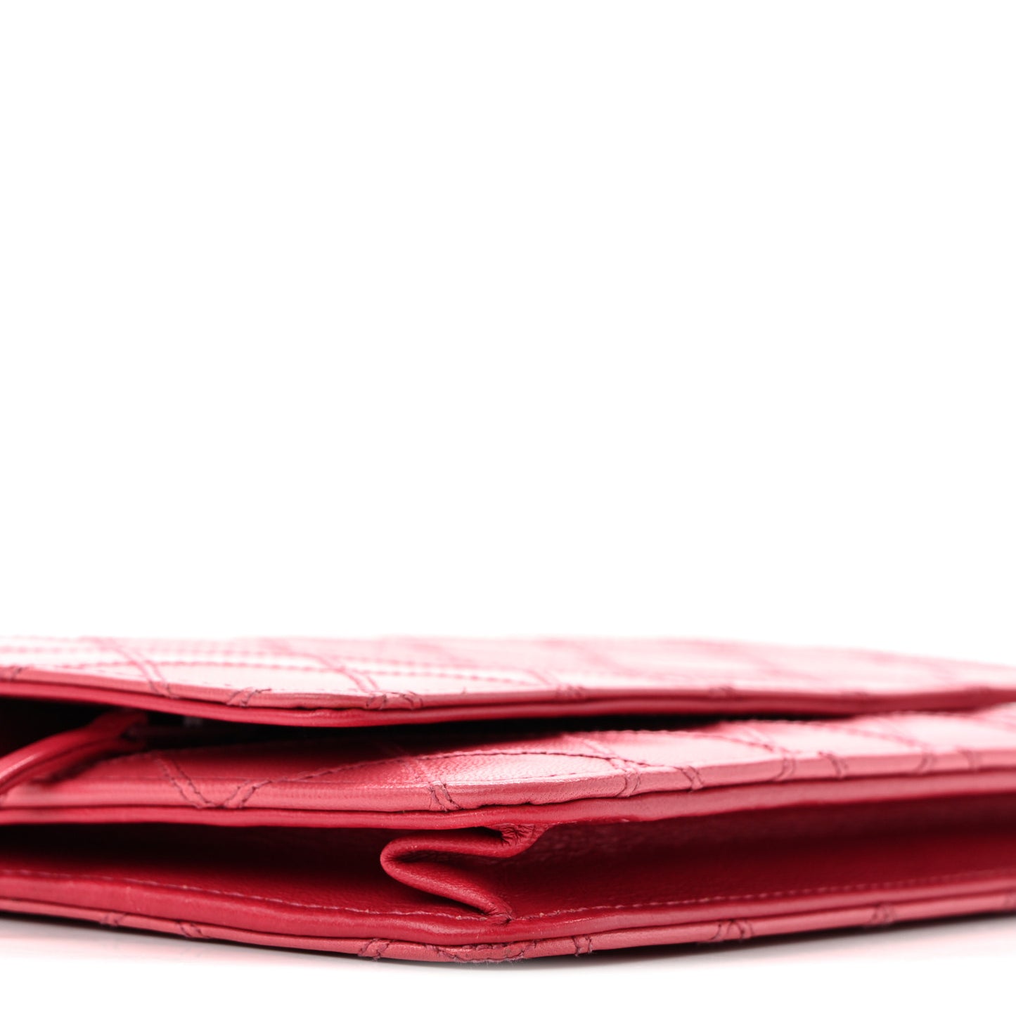 Lambskin Diamond Stitched Wallet On Chain WOC Pink