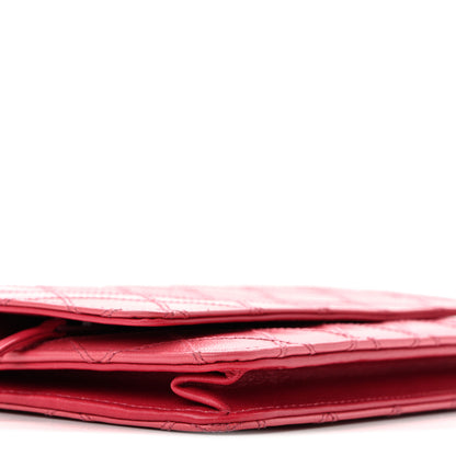 Chanel Lambskin Diamond Stitched Wallet On Chain WOC Pink 10 of 15