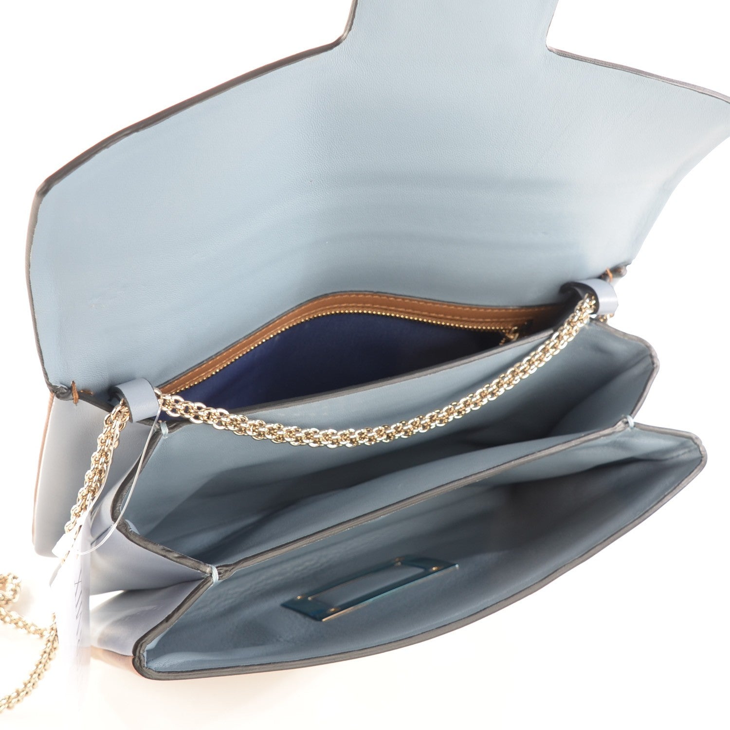 Valentino Garavani Vitello Rockstud Crossbody Flap Brown Sky Blue 6 of 8