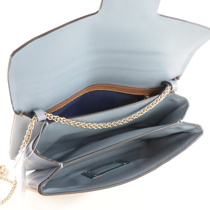 Valentino Garavani Vitello Rockstud Crossbody Flap Brown Sky Blue 6 of 8