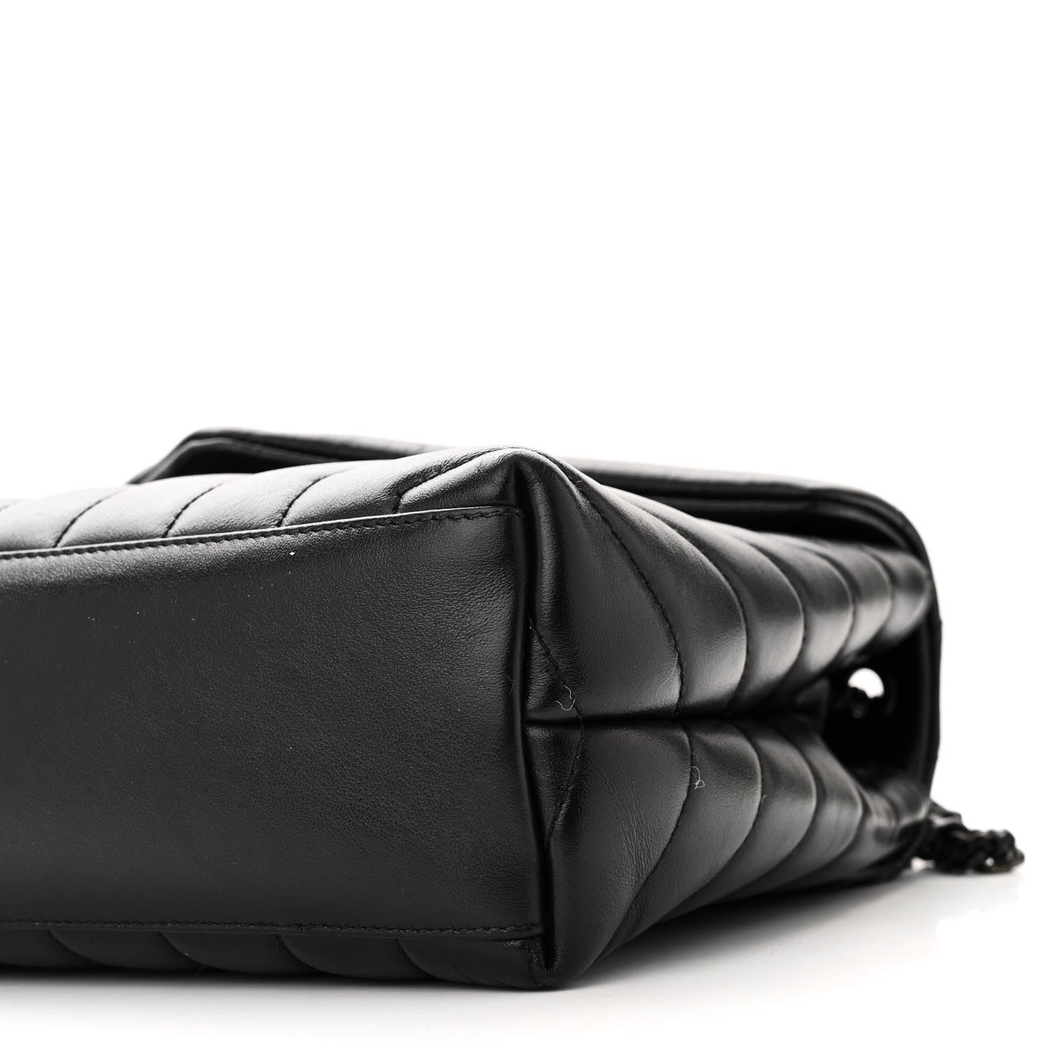 Saint Laurent SAINT LAURENT Calfskin Y Quilted Monogram Monochrome Small Loulou Chain Satchel Black 10 of 10