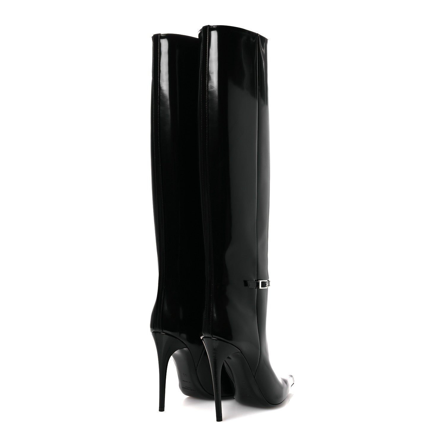 Saint Laurent Glazed Calfskin Vendome 110 Boots 40 Black 5 of 11