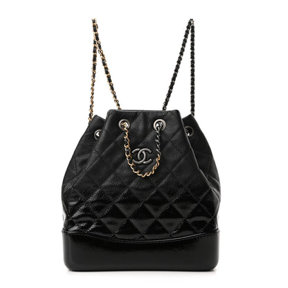 Chanel Patent Goatskin Quilted Small Gabrielle Backpack Black 1 of 11