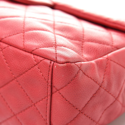 Chanel Washed Caviar Quilted Maxi Single Flap Fuchsia 10 of 13