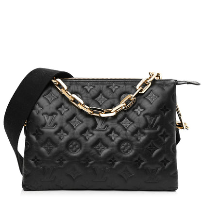 Louis Vuitton Lambskin Embossed Monogram Coussin PM Black 1 of 8