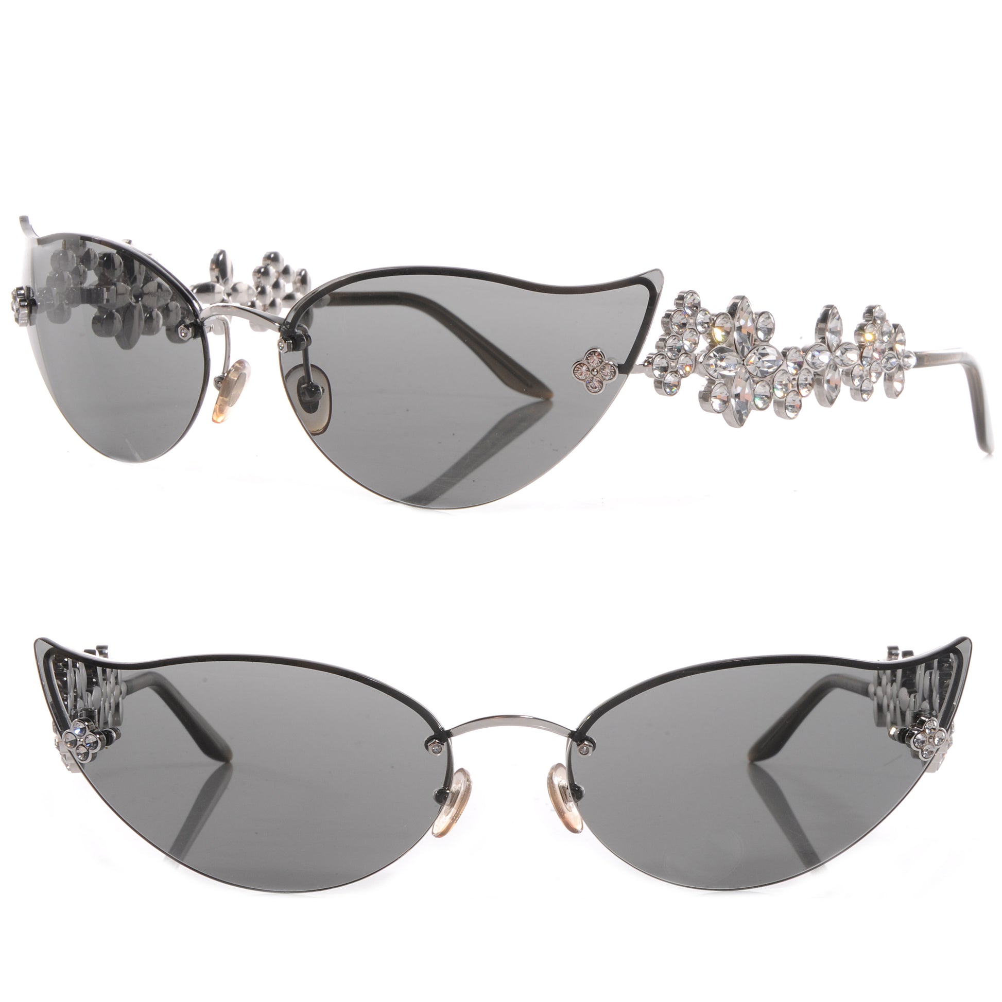 Louis Vuitton Swarovski Crystal Fleur Cat Eye Sunglasses 1 of 5