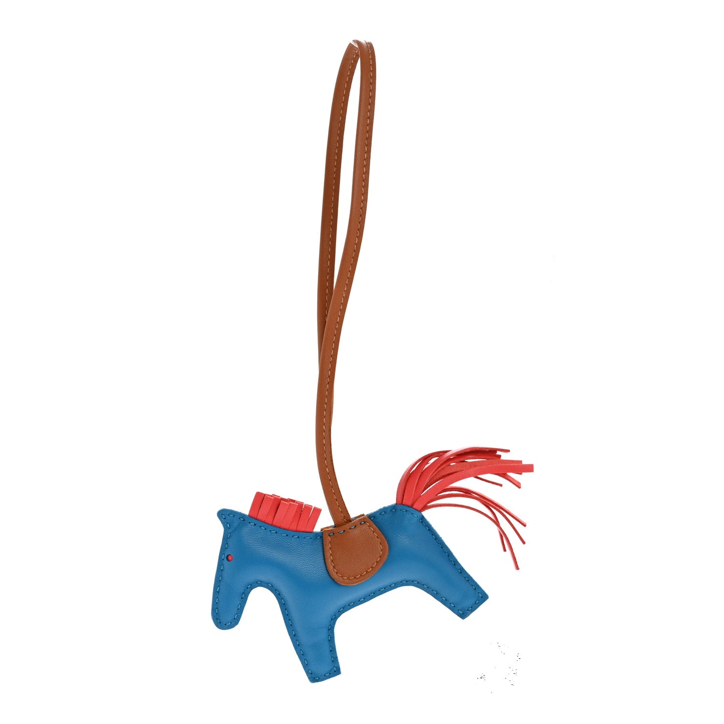 Milo Lambskin Grigri Rodeo Horse Bag Charm PM Blue Zanzibar