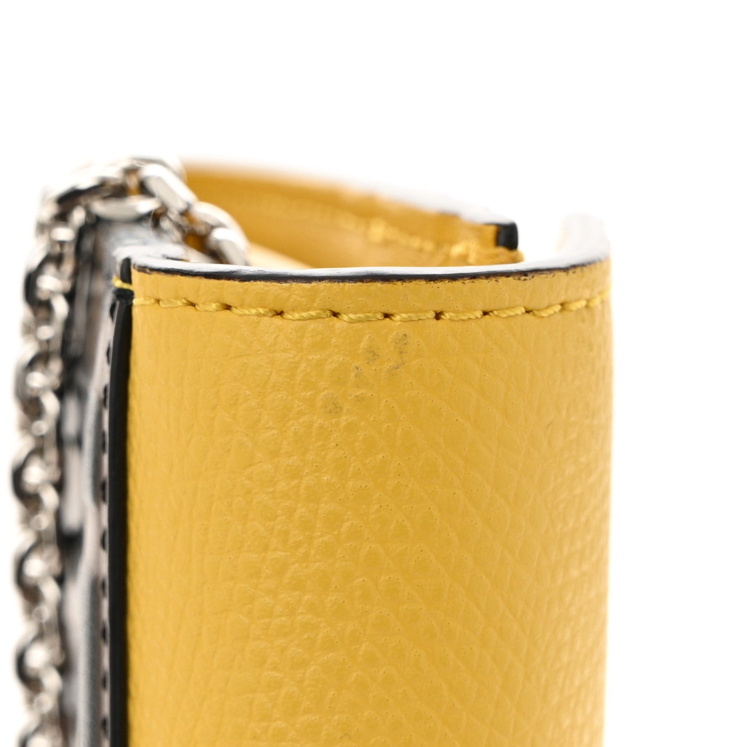 Fendi Vitello Cruise F is Fendi Bi-Color FF 1974 Embossed Continental Envelope Wallet On Chain Maya Yellow 12 of 12