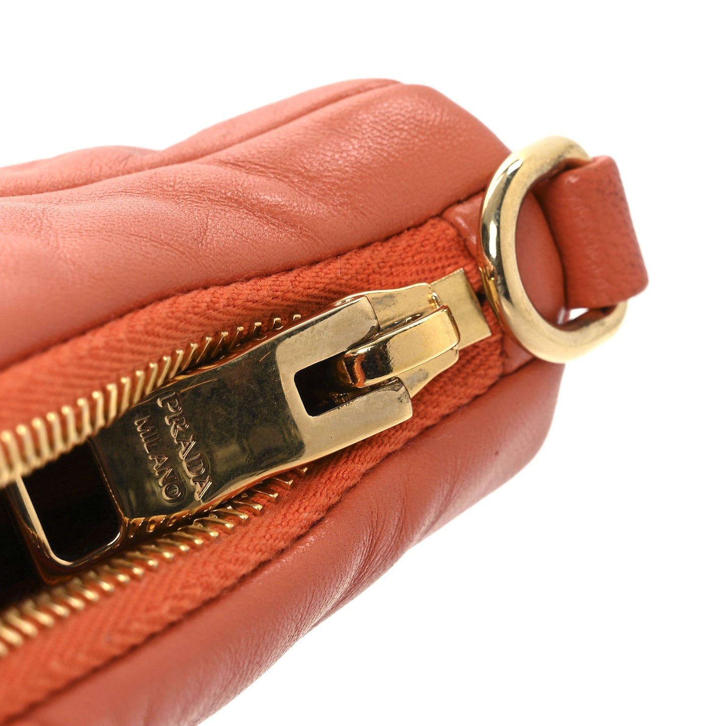 Nappa Triangle Quilted Patchwork System Bag Arancio