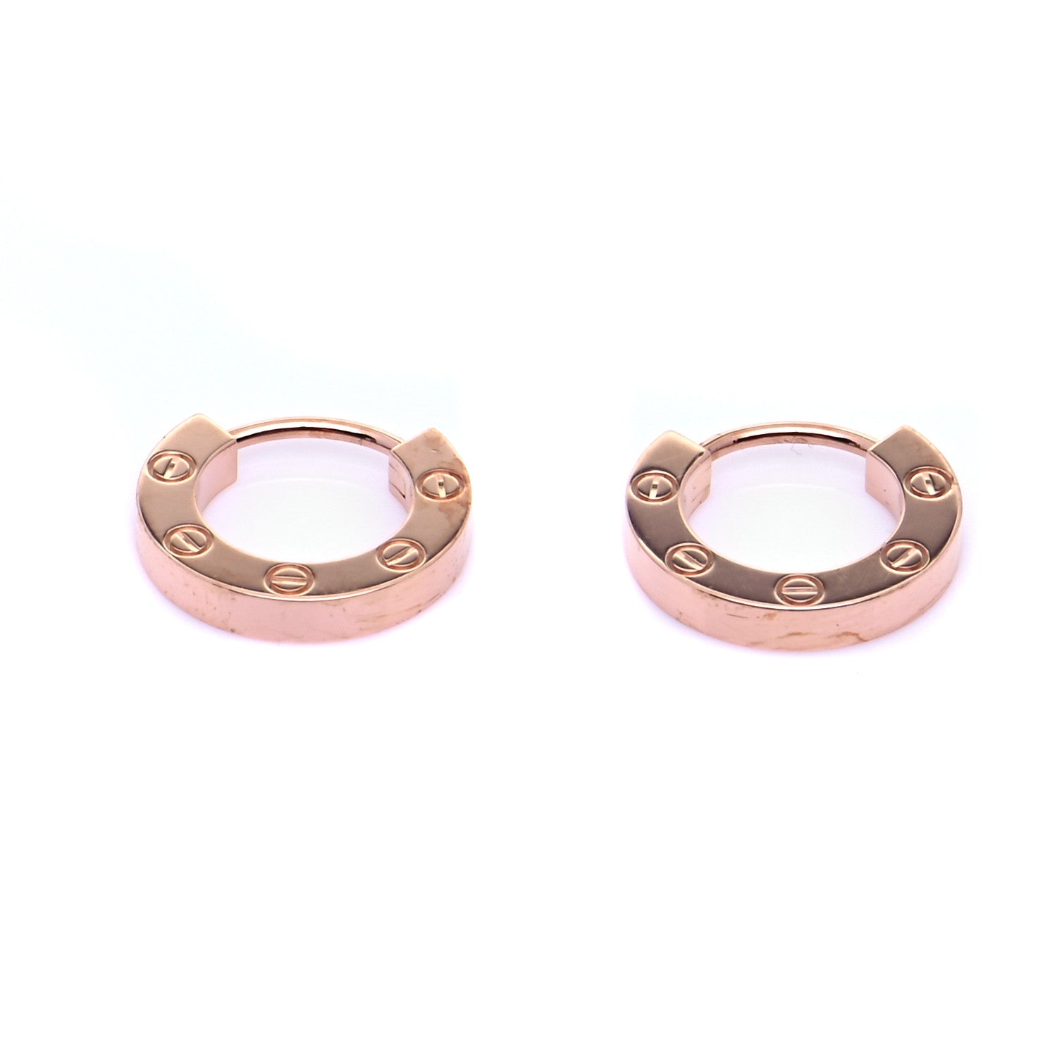 Cartier 18K Pink Gold LOVE Hoop Earrings 3 of 8
