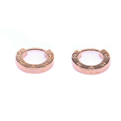 Cartier 18K Pink Gold LOVE Hoop Earrings 3 of 8