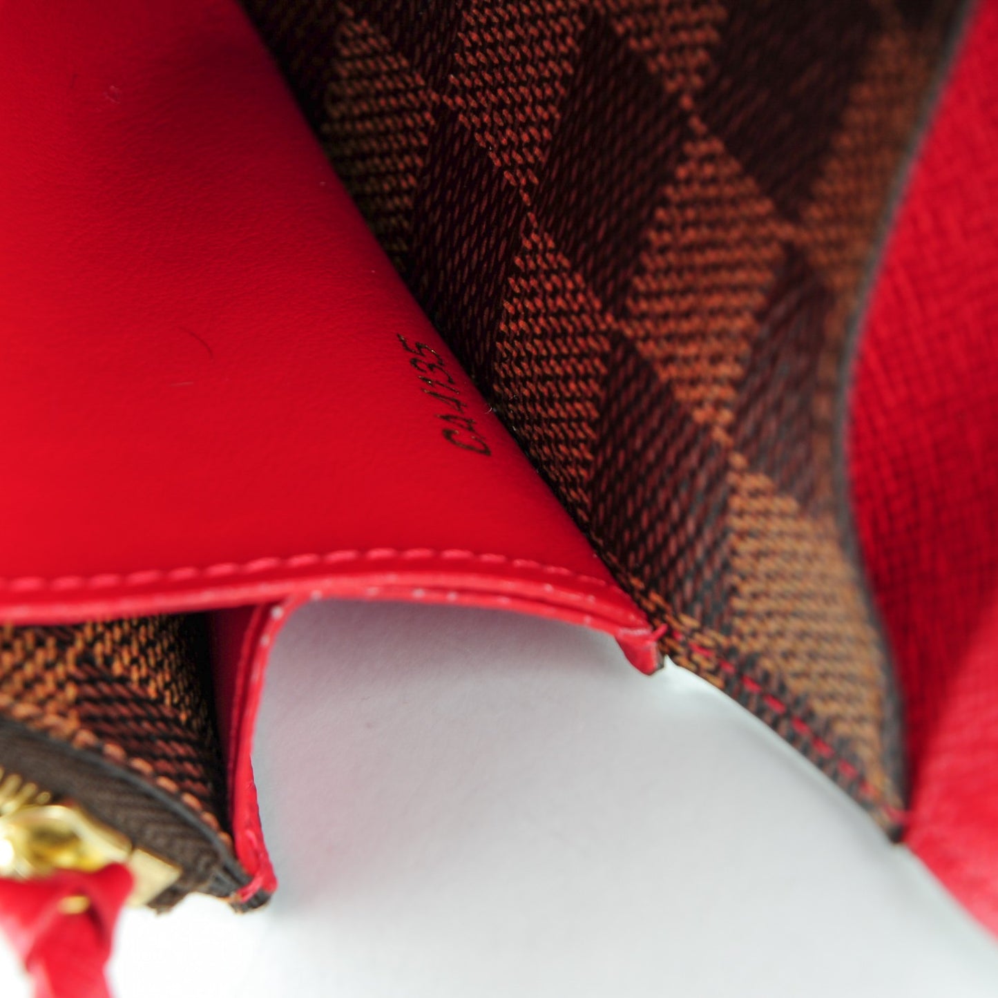 Damier Ebene Emilie Wallet Red