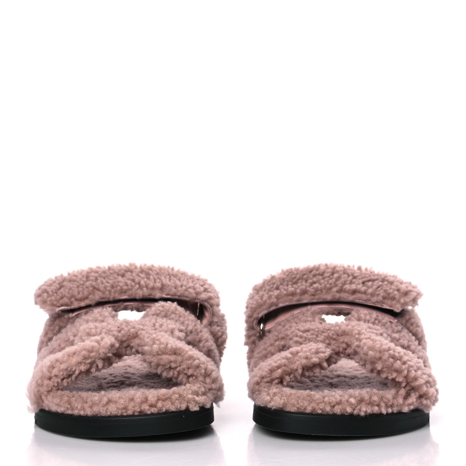 Hermes Woolskin Womens Chypre Sandals 37.5 Bois De Santal 2 of 8