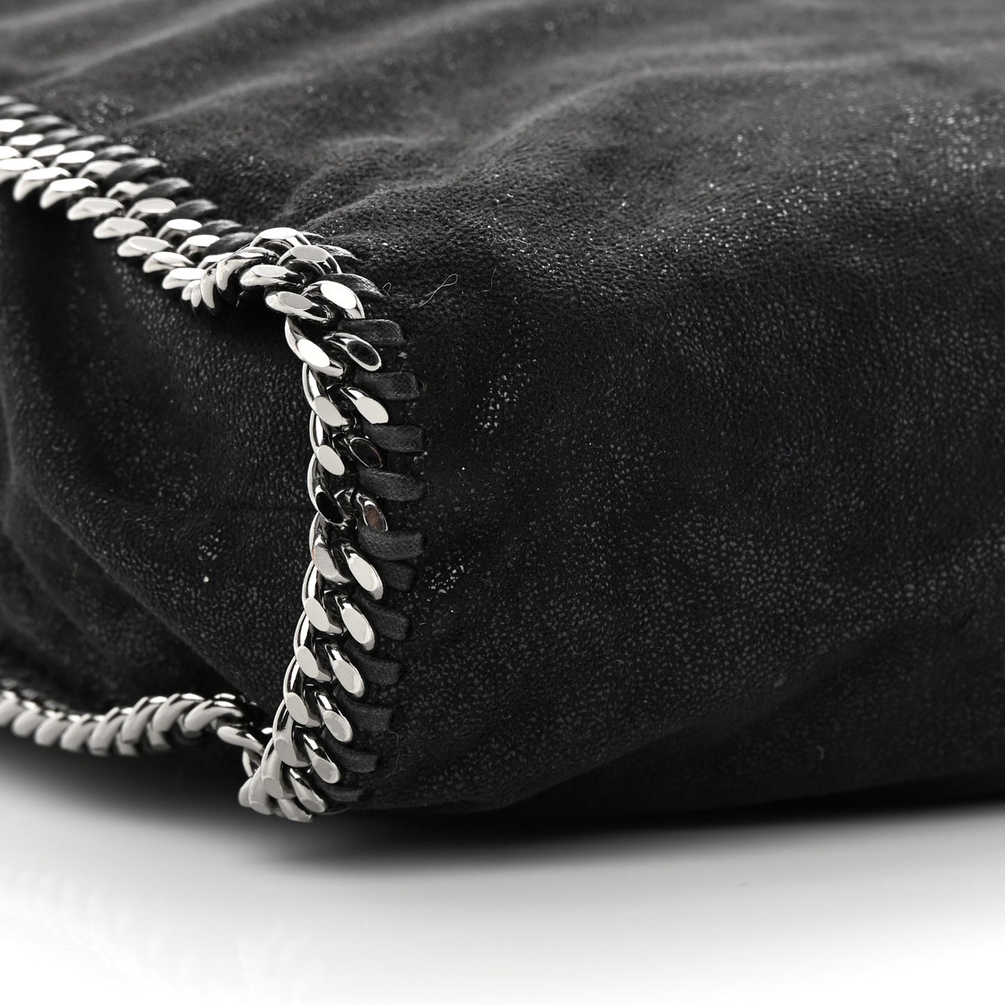 Metallic Shaggy Deer Big Falabella Tote Black