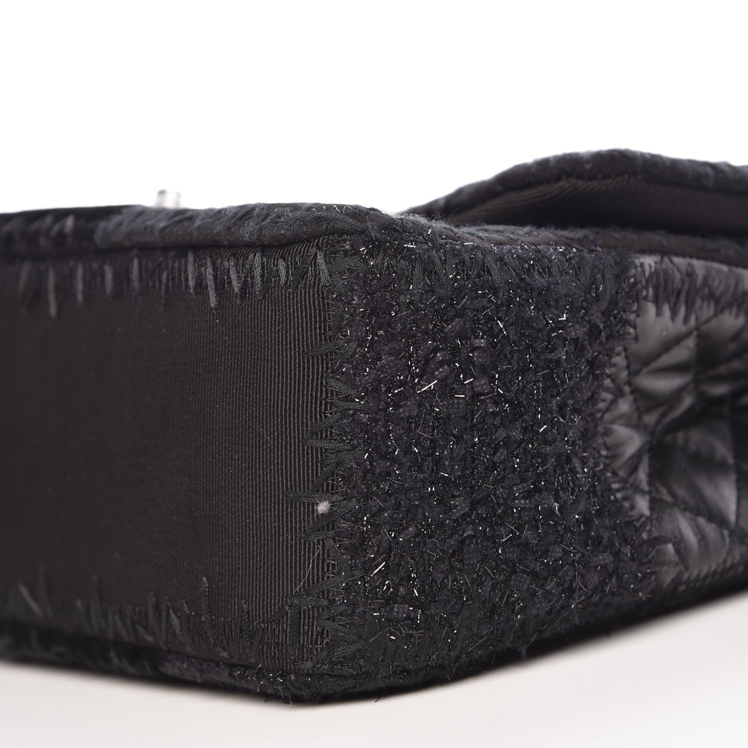 Chanel Tweed Patchwork Jumbo Single Flap Black 9 of 9