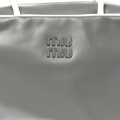 Miu Miu Soft Calf Softy Contrast Large Beau Top Handle Bag Marmo White 7 of 9
