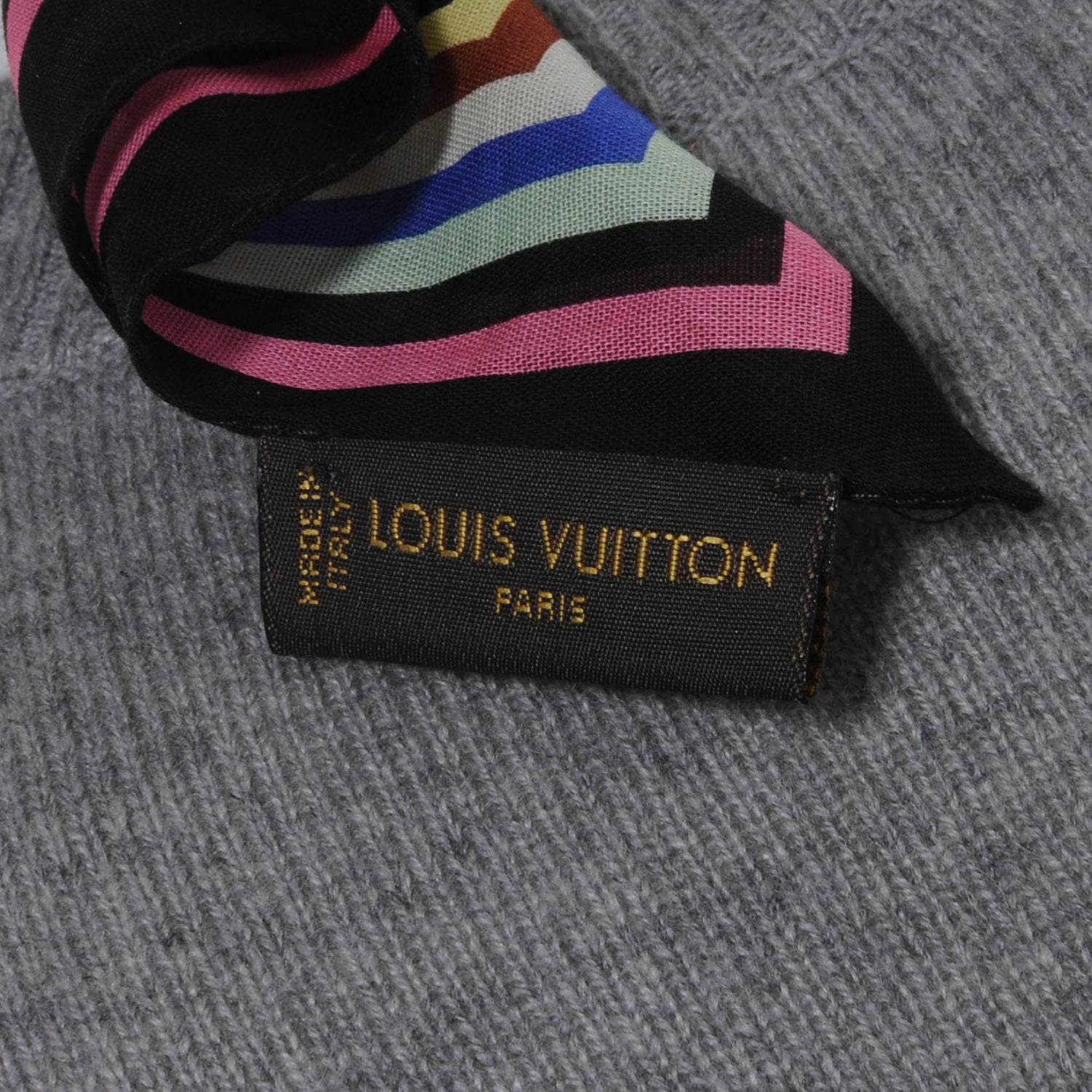 Louis Vuitton Cotton Monogram Multicolor Square Bandana Scarf Black 5 of 6