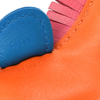 Hermes Milo Lambskin Grigri Rodeo Horse Bag Charm PM Orange Bleu Zanzibar Rose Azalee 3 of 3