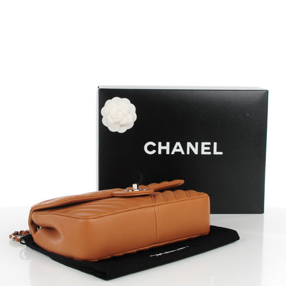 Chanel Lambskin Chevron Medium Single Flap Dark Beige 4 of 8