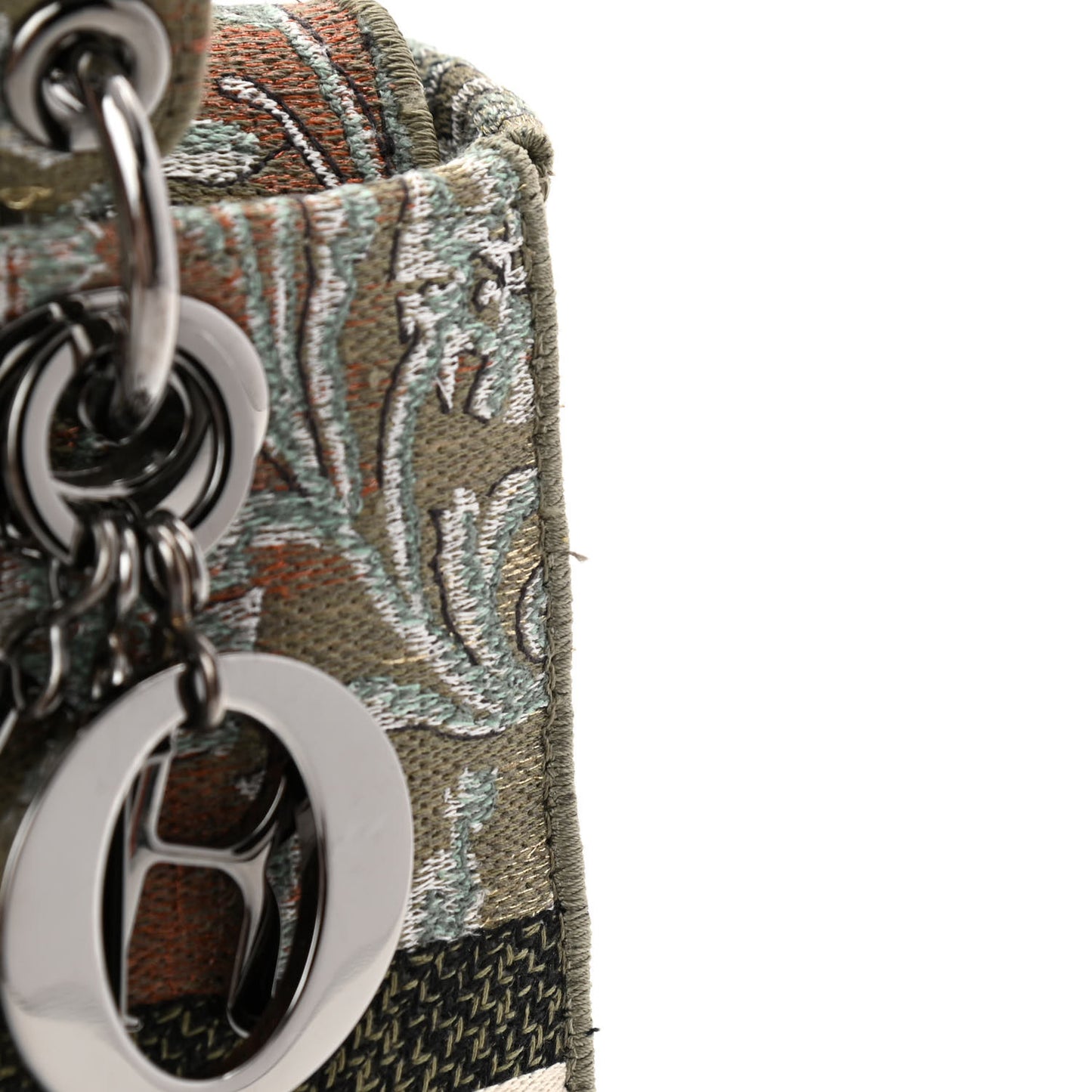 Metallic Canvas Embroidered Floral Medium Lady D-Lite Multicolor