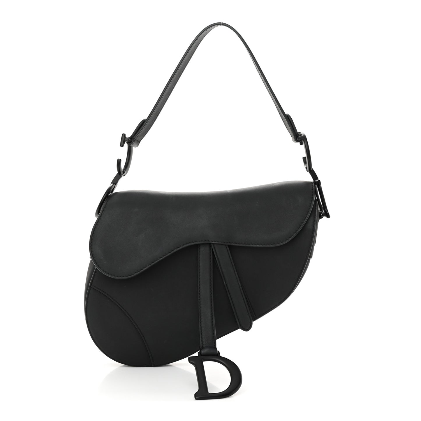 Ultra Matte Calfskin Saddle Bag Black