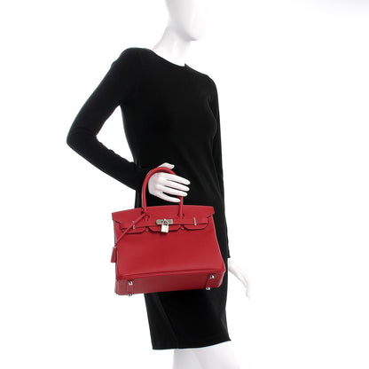 Hermes Epsom Birkin 30 Rouge Casaque 2 of 37