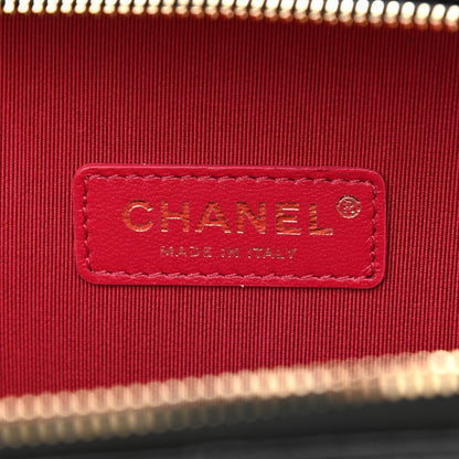 Chanel Crumpled Lambskin Quilted Get Round Top Handle Vanity Case Black 7 of 10