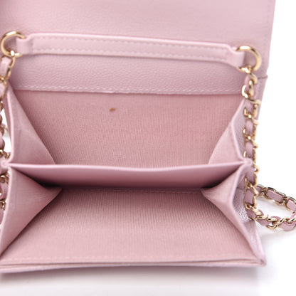 Chanel Caviar Quilted Coco Candy Card Holder On Chain Light Pink 5 of 9