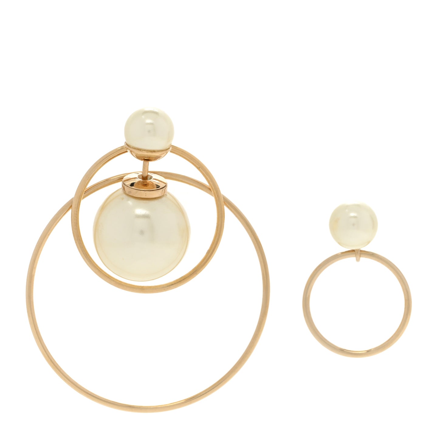 Pearl Mise En Dior Tribal Hoop Earrings Gold