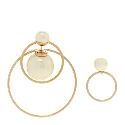 Christian Dior Pearl Mise En Dior Tribal Hoop Earrings Gold 1 of 4