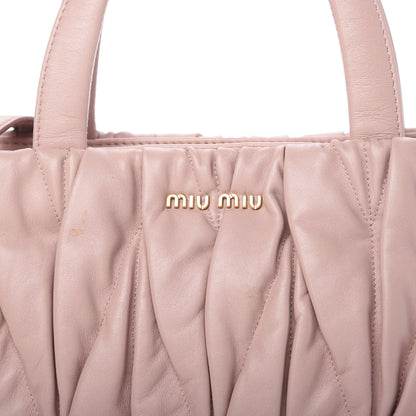 Miu Miu Nappa Matelasse Bauletto Top Handle Orchidea 10 of 10