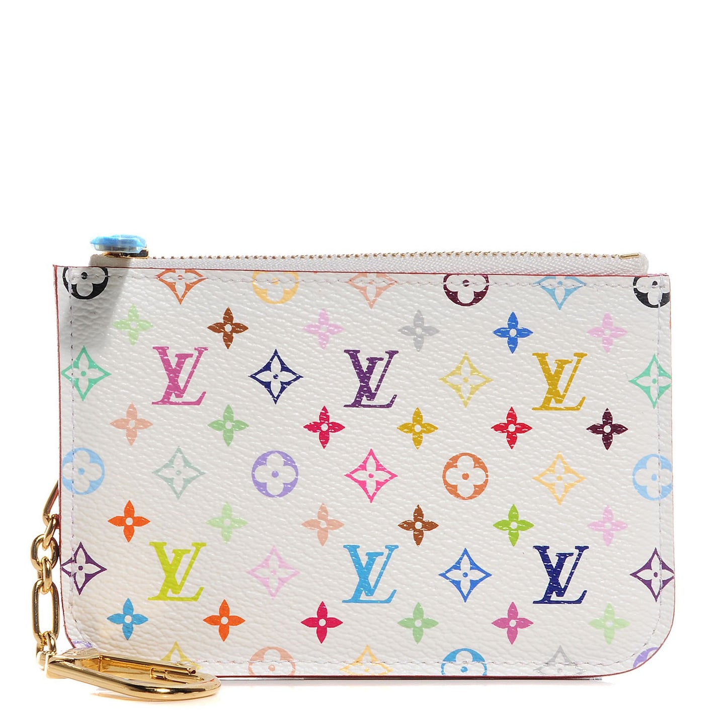 Monogram Multicolor Key Pouch White Litchi