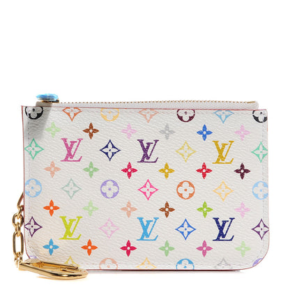 Louis Vuitton Monogram Multicolor Key Pouch White Litchi 1 of 7