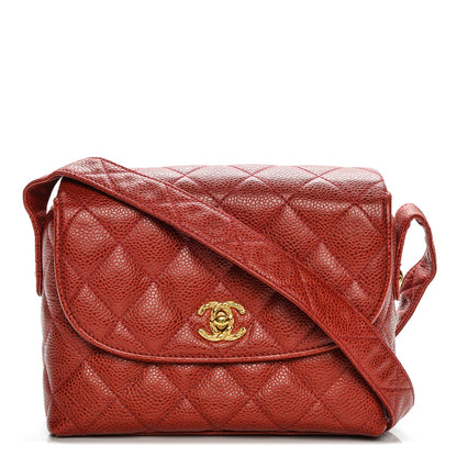 Chanel Caviar Quilted Shoulder Bag Red 1 of 9