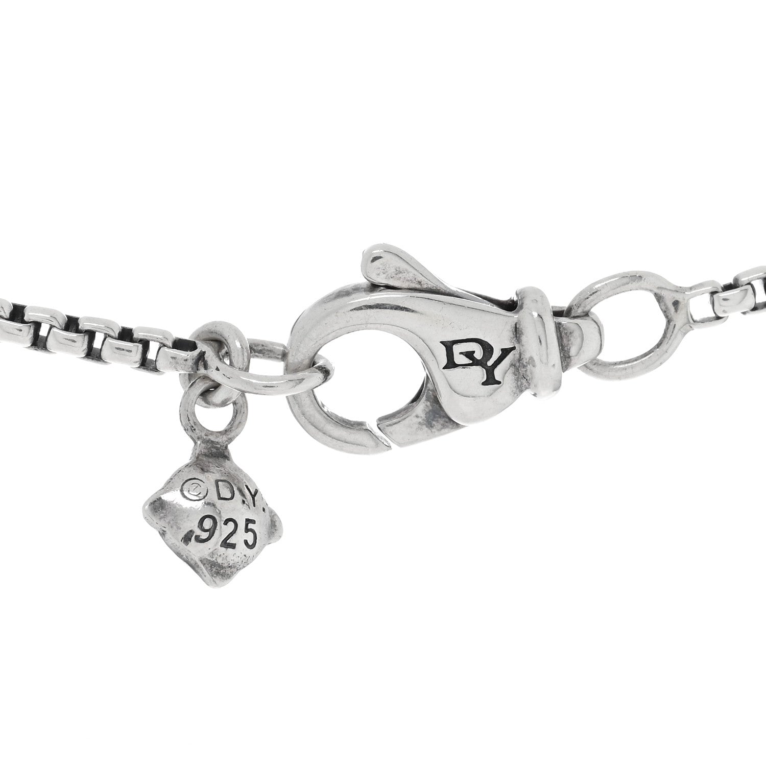 David Yurman Sterling Silver Diamond Pave 7mm Petite Albion Pendant Necklace 4 of 4