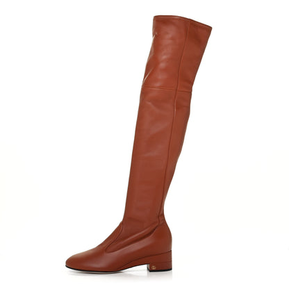 Gucci Calfskin Claus Over The Knee Boots 38 Brown 1 of 4