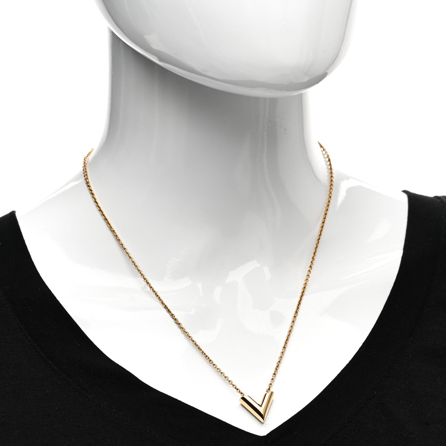 Louis Vuitton Essential V Necklace Gold 2 of 4