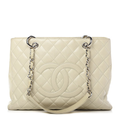 Chanel Caviar Quilted Grand Shopping Tote GST White 1 of 11